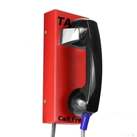 robust weatherproof taxi freephone telephone with handset for train stations and bust stations