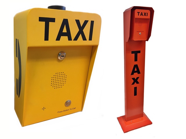 vandal proof robust taxi call pillar with 3G, analogue, voip telephone free phone battery, lined or mains powered