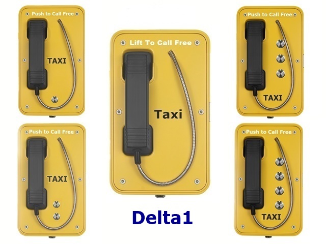 robust taxi telephones, hotlines and freephones, weatherproof and vandal resistant