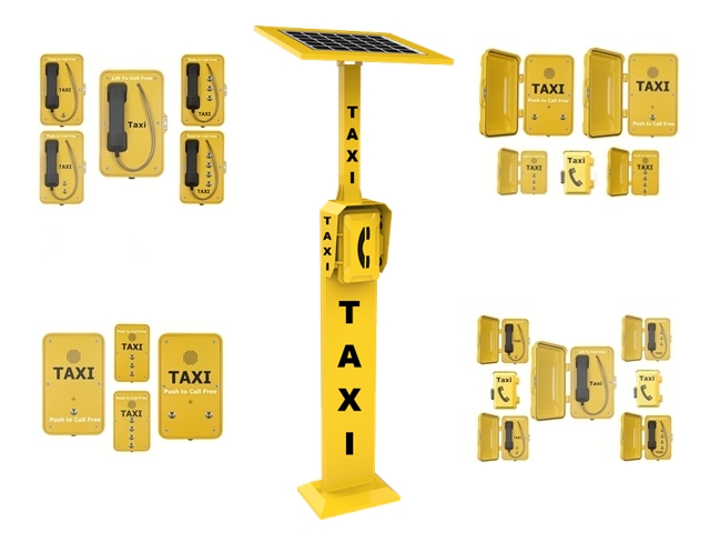 durable robust taxi booking call point with solar pannel and free phone taxi hotline call point 3g, analogue or VoIP
