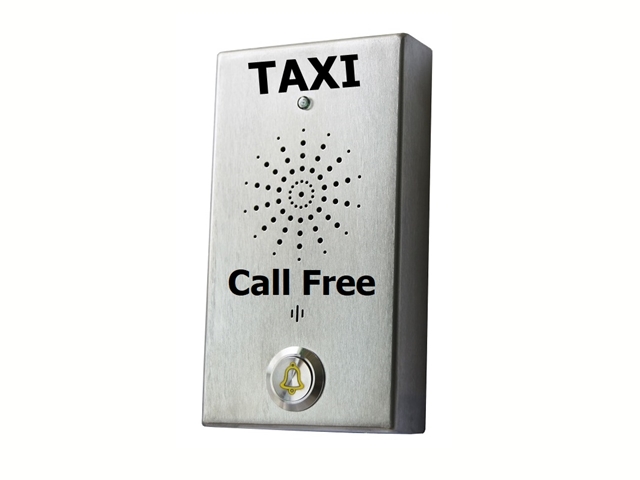 reception desk wall mounted taxi telephone call point stainless steel small 3G 4G analogue or voip