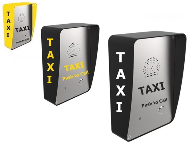 3g, 4g, gsm, analogue or voip taxi call point telephone wall mounted with stainless steel front 