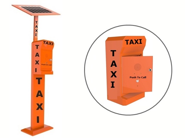 vandal proof solar gsm wireless, analogue, voip taxi telephone call point