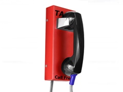 slim taxi free phone with hanset for taxi booking red vandal resistant and ip55 watertight analogue voip or 36