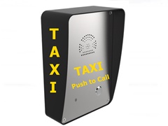 black with stainless steel taxi speakerphone telephone public booking call point 3G, GSM, analogue or VoIP