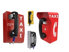 Solid wall mounted taxi telephones, 3G Wireless, VoIP or Analogue