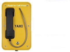 taxi hotline telephones with lift to call handset. The phone is waterproof and durable