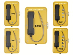 robust taxi handset or speakerphone taxi telephones with or without doors