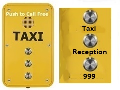 3 button yellow taxi free phone wall mounted for 3g analogue or VoIP application