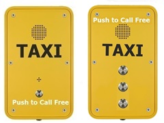 wall mounted  taxi booking hotlines free phones and speakephones. Vandal proof and water resistant push to call points