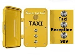 3 button push to call taxi telephone ip66 vandal proof and watertight with a door for external application