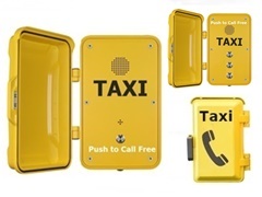 industrial taxi call points IP66 waterproof speakerphones with security door. Robust taxi telephones