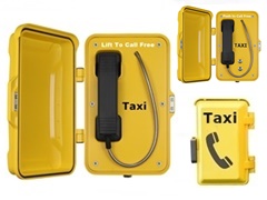 taxi booking free phone with handset and telephone door. Anti-theft and water tight taxi call point.