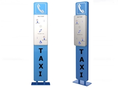disability discrimination act compliant taxi booking  stand call point freephone with camera and hearing loop. 3G, voip or analogue